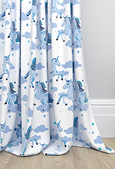 Unicorn Magic, Blue - Made to Measure Curtains